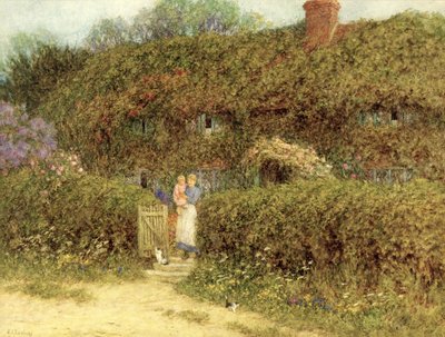 Ein Cottage in Freshwater, Isle of Wight von Helen Allingham